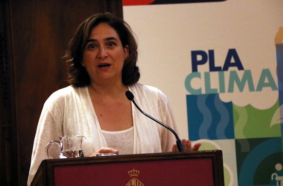 Barcelona mayor Ada Colau at the Climate Emergency Committee's inaugural meeting on July 10, 2019 (by Nazaret Romero)